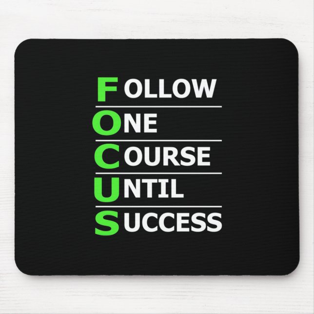 Investor Follow One Course Until Success Mouse Mat (Front)