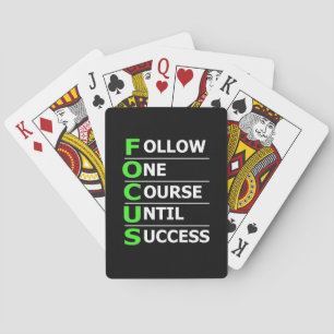 Investor Follow One Course Until Success Playing Cards