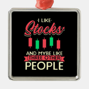 Investor I Like Stocks Metal Tree Decoration