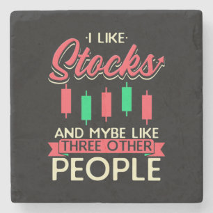Investor I Like Stocks Stone Coaster