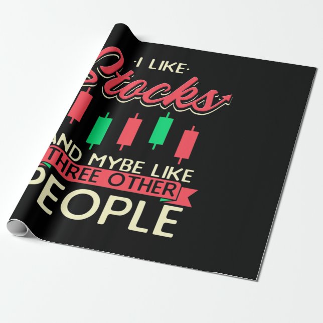 Investor I Like Stocks Wrapping Paper (Unrolled)