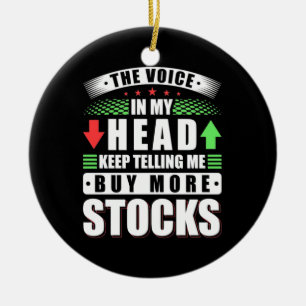 Investor In My Head Buy More Stocks Ceramic Tree Decoration