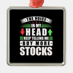 Investor In My Head Buy More Stocks Metal Tree Decoration