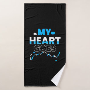 Investor My Heart Goes Chart Bath Towel