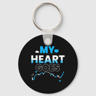Investor My Heart Goes Chart Key Ring