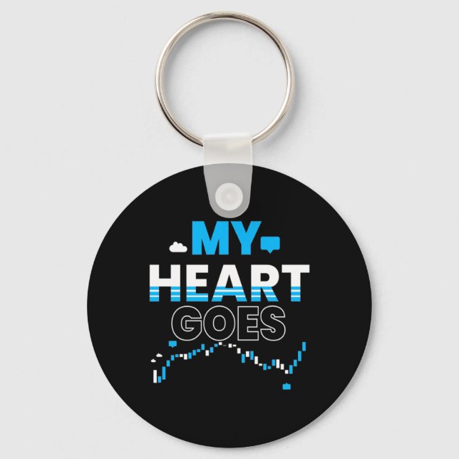 Investor My Heart Goes Chart Key Ring (Front)