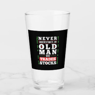 Investor Power Of A Old Man Who Trades Stocks Glass