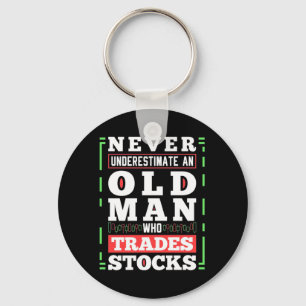 Investor Power Of A Old Man Who Trades Stocks Key Ring