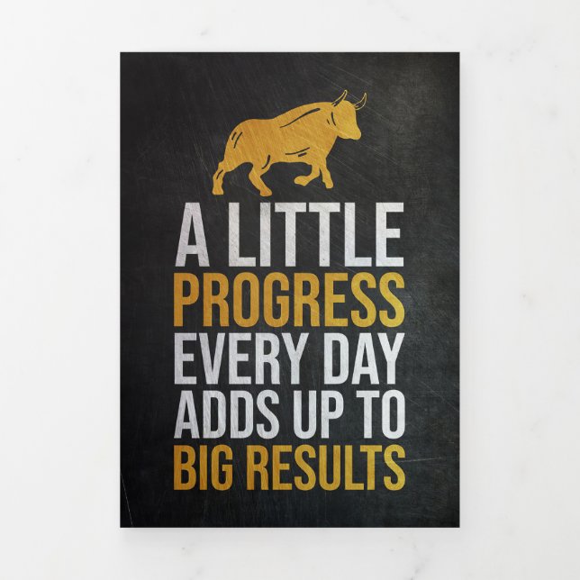 Investor Progress Big Results Tri-Fold Card (Cover)