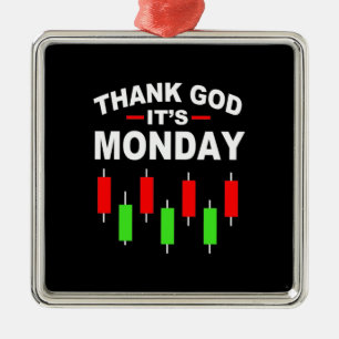 Investor Thank God It Is Monday Metal Tree Decoration