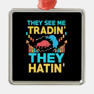 Investor They See Me Trading Metal Tree Decoration