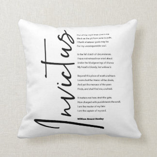 Invictus by William Earnest Henley Cushion