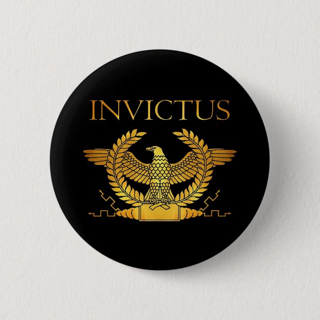 invictus golden logo 6 cm round badge (Front)