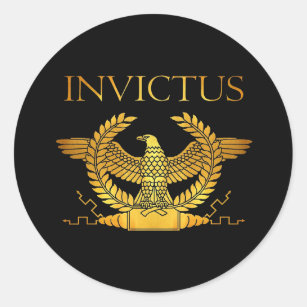 invictus logo classic round sticker