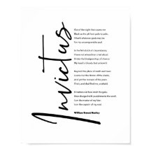 Invictus Poem by Henley in Modern Black Script