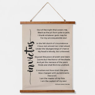 Invictus Poem by William Ernest Henley Vintage Hanging Tapestry