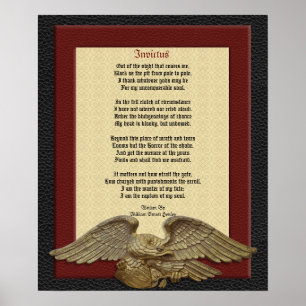 Invictus, poem leather with eagle poster