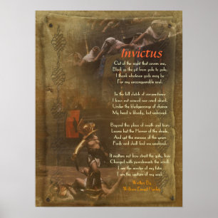 Invictus, Victorian poem,  William Ernest Henley Poster