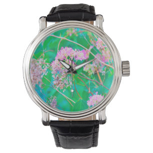 Invincibelle Spirit Hot Pink Hydrangeas on Aqua Watch