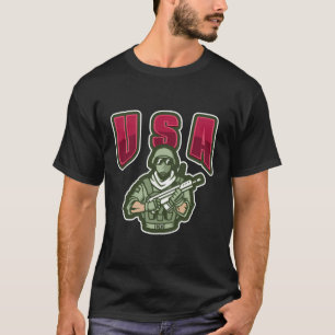 Invincible Soldier Styled U S A T-Shirt