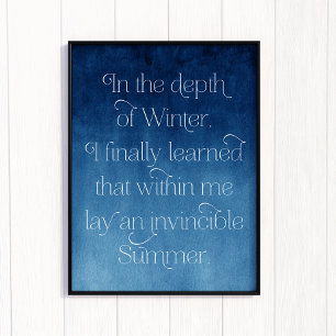 Invincible Summer Inspirational Blue Art Print