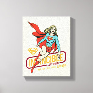 Invincible Supergirl Retro Graphic Canvas Print