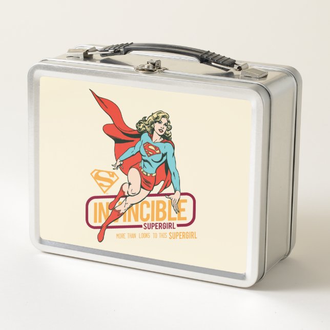 Invincible Supergirl Retro Graphic Metal Lunch Box (Front)