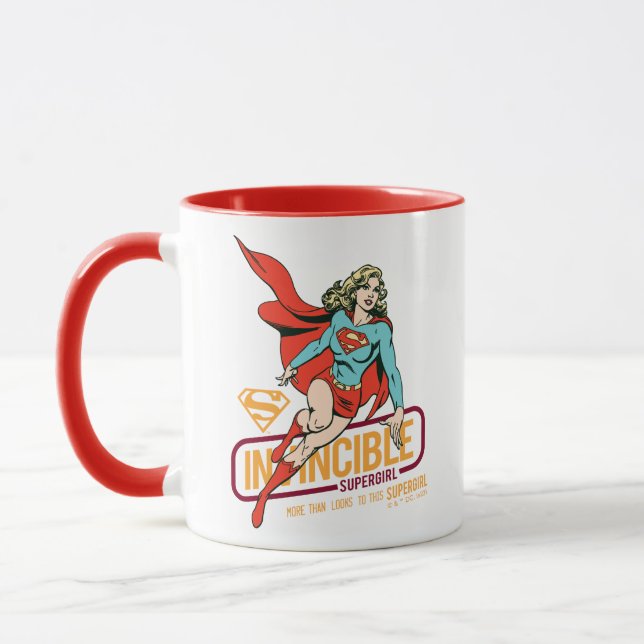 Invincible Supergirl Retro Graphic Mug (Left)