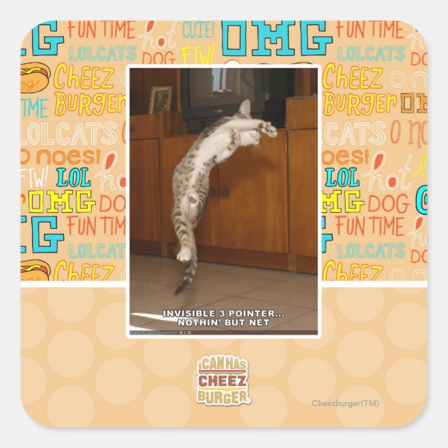 Invisible 3 Pointer Square Sticker (Front)