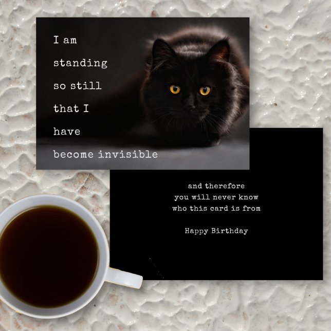 Invisible Black Cat Annonymous Birthday Wishes Card (Creator Uploaded)