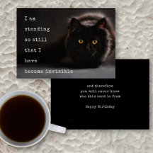 Invisible Black Cat Anonymous Funny Birthday