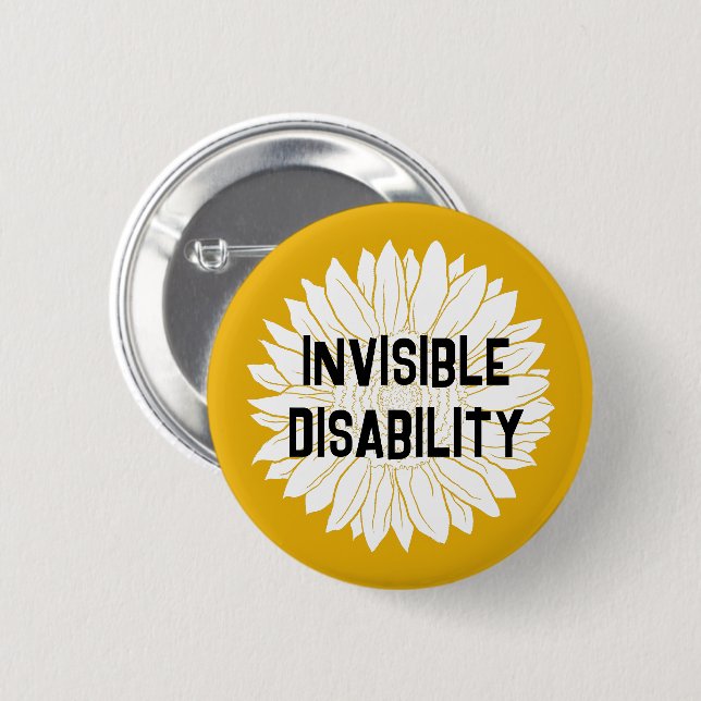 invisible disability awareness 6 cm round badge (Front & Back)