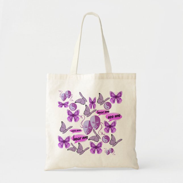 Invisible Illness Collage Tote Bag (Front)