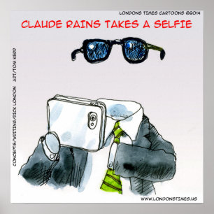 Invisible Man Selfie Funny Poster