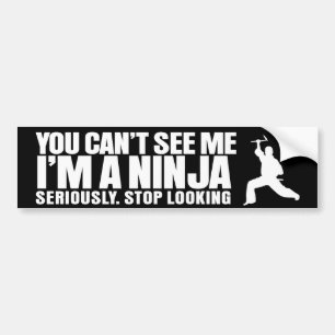 Invisible Ninja Bumper Sticker
