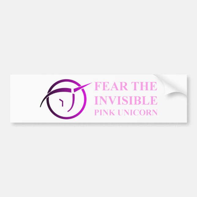 Invisible Pink Unicorn Bumpersticker Bumper Sticker (Front)