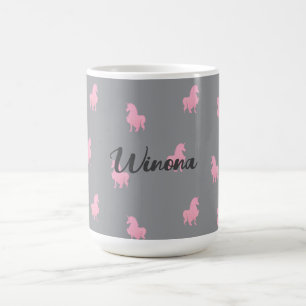 Invisible Pink Unicorn on Grey Coffee Mug