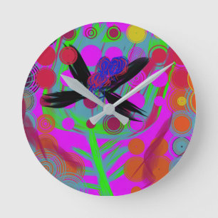 Invisible Pixie and Her Wings  Round Clock