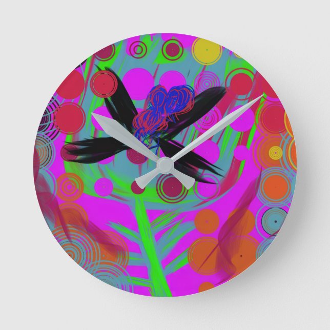 Invisible Pixie and Her Wings  Round Clock (Front)