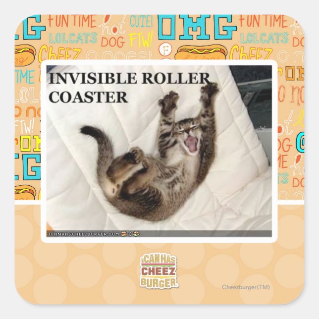 Invisible Roller Coaster Square Sticker (Front)