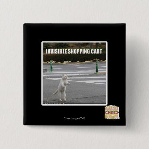 INVISIBLE SHOPPING CART 15 CM SQUARE BADGE