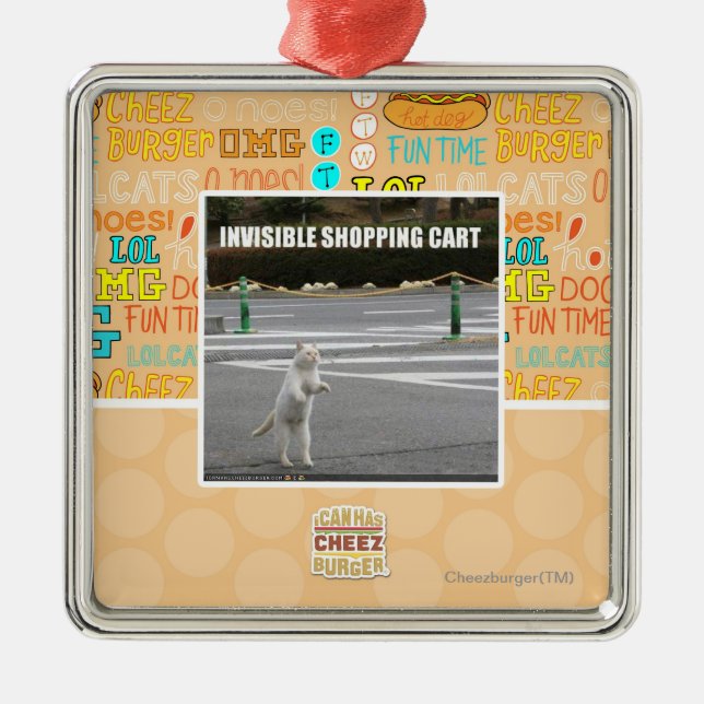 INVISIBLE SHOPPING CART METAL TREE DECORATION (Front)