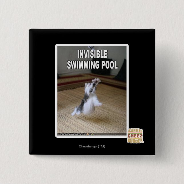 Invisible Swimming Pool 15 Cm Square Badge (Front)