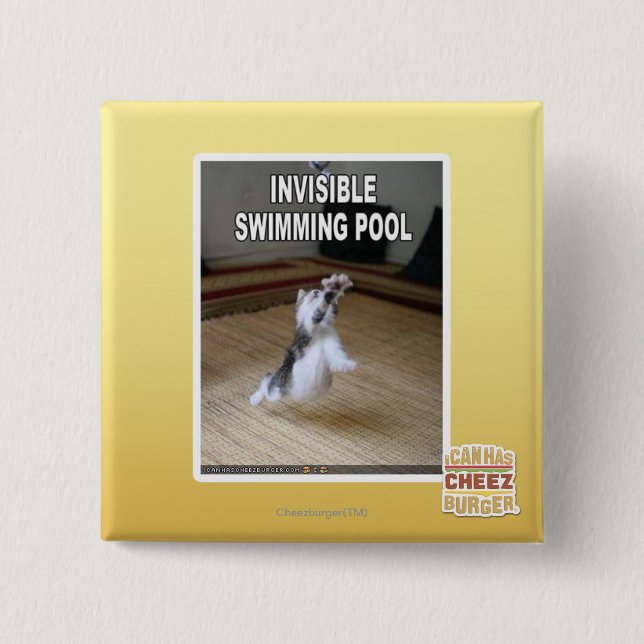 Invisible Swimming Pool 15 Cm Square Badge (Front)