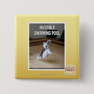 Invisible Swimming Pool 15 Cm Square Badge
