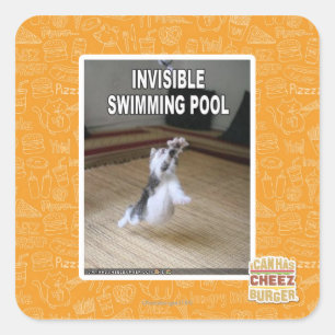 Invisible Swimming Pool Square Sticker
