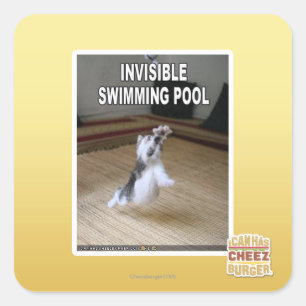 Invisible Swimming Pool Square Sticker