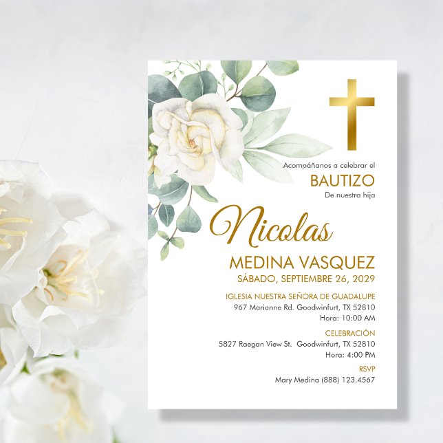 Invitacion Bautizo Boy or Girl Elegant Baptism Invitation (Creator Uploaded)