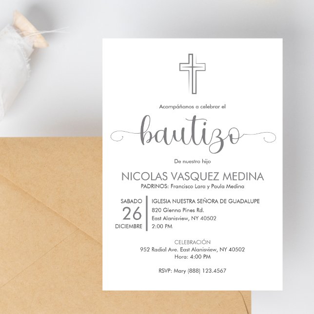 Invitacion Bautizo for Baby Girl or Boy Baptism Invitation (Creator Uploaded)