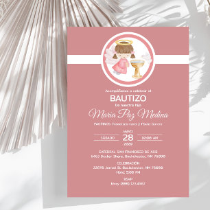 Invitacion Bautizo GIRL Angel Baptism Catholic Invitation